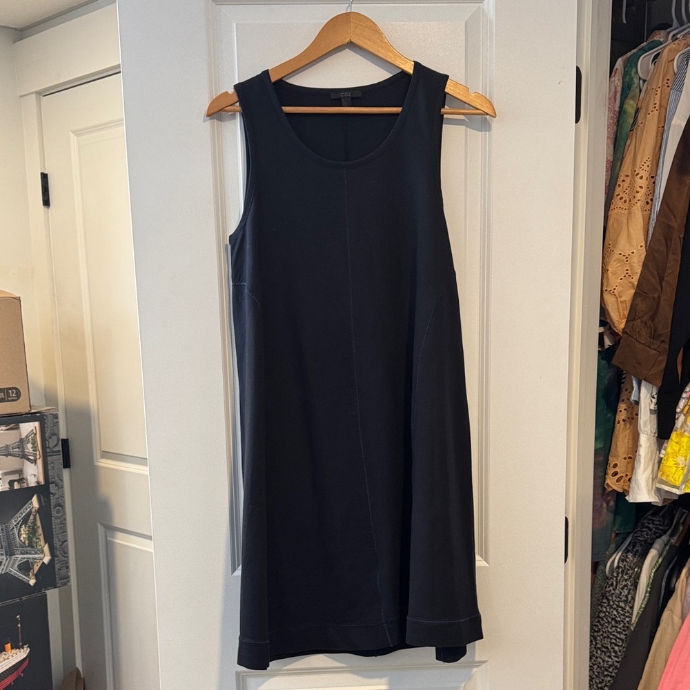 COS Black Sleeveless Midi Shift Dress